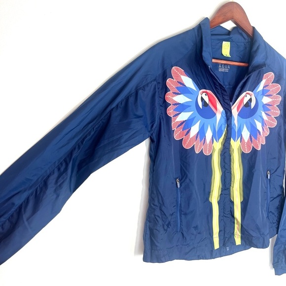 Farm Rio Tropical Bird Lightweight Colorful Windbreaker Track Jacket Size P - Picture 6 of 16